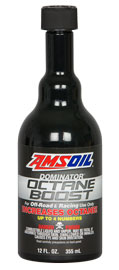 This is sold in Spokane, Washington at the Synthetic Oil Depot, your local AMSOIL Dealer for Coeur D'Alene Idaho and Spokane, Washington. recommended octane boost for all high-performance off-road and racing applications. Most users find one 12-ounce bottle of DOMINATOR Octane Boost for 15 gallons of gasoline provides the ideal performance increase. DOMINATOR Octane Boost is also excellent as a lead substitute at the same treat rates in collector automobiles, older off-road equipment and pleasure vehicles.
