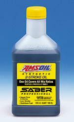 AMSOIL Saber Professional 2 stroke oil.